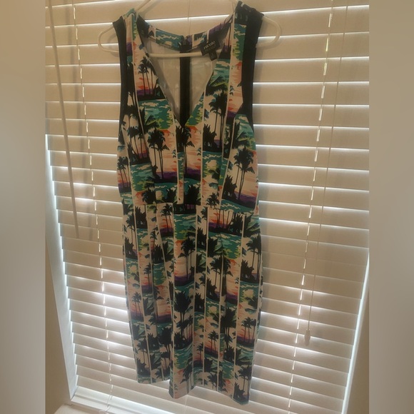 Palm tree print dress size L - Picture 1 of 9